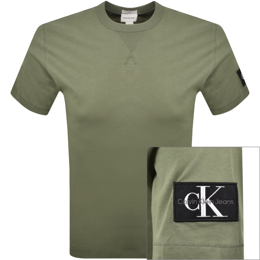 Image number 1 for Calvin Klein Jeans Badge T Shirt Green