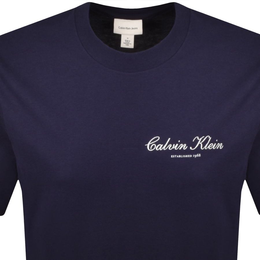 Image number 2 for Calvin Klein Jeans Logo T Shirt Navy