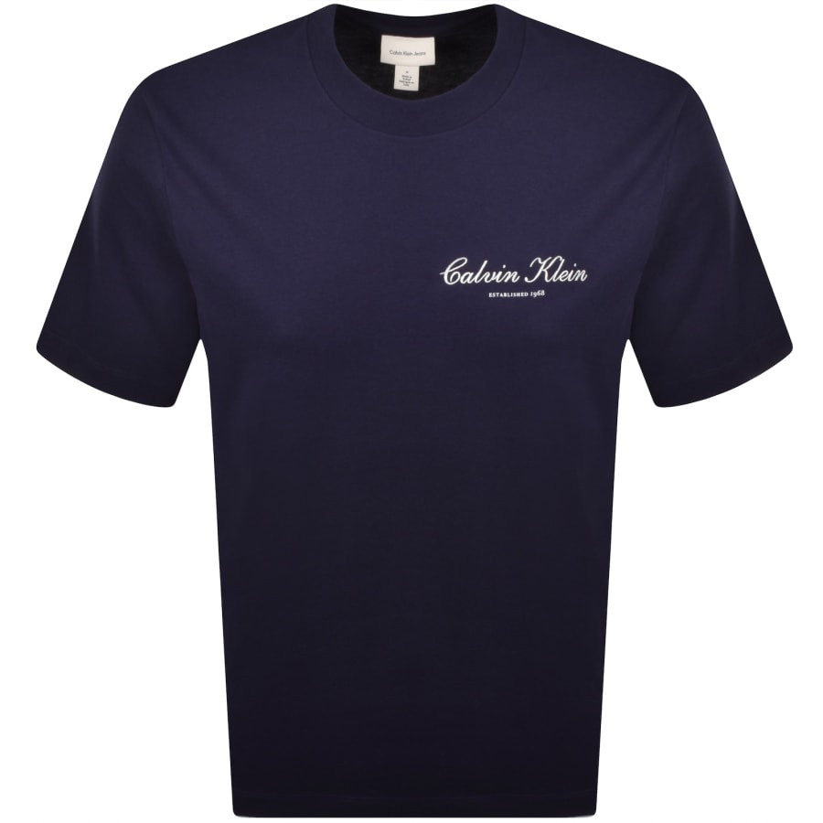 Image number 1 for Calvin Klein Jeans Logo T Shirt Navy