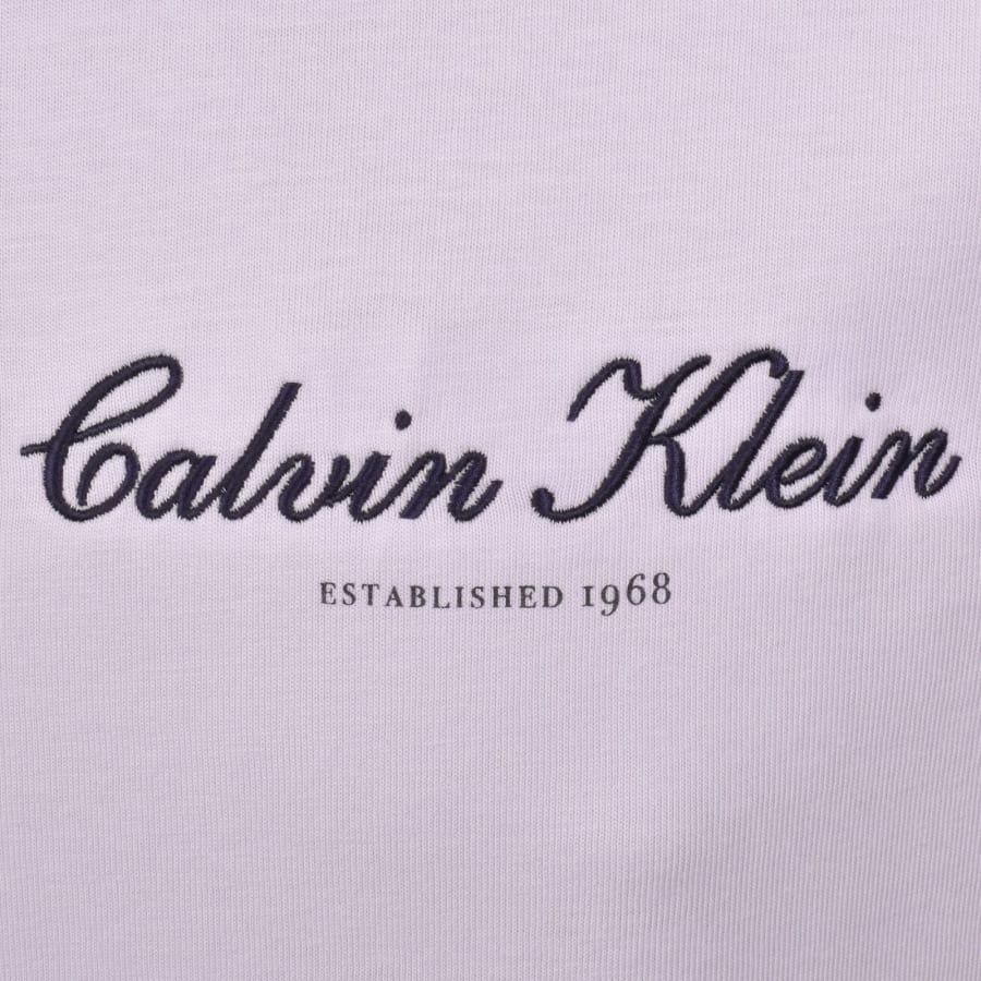 Image number 3 for Calvin Klein Jeans Logo T Shirt Lilac