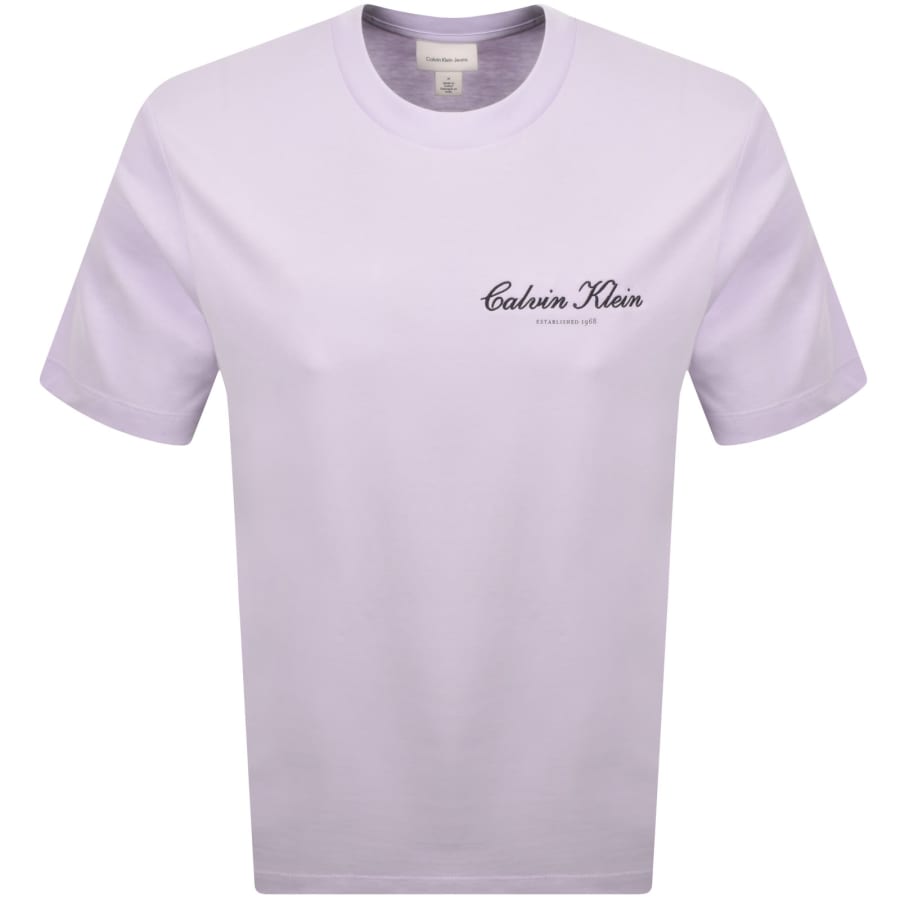Image number 1 for Calvin Klein Jeans Logo T Shirt Lilac