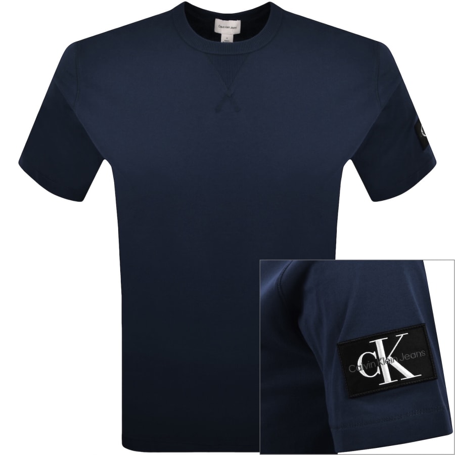 Image number 1 for Calvin Klein Jeans Badge T Shirt Navy