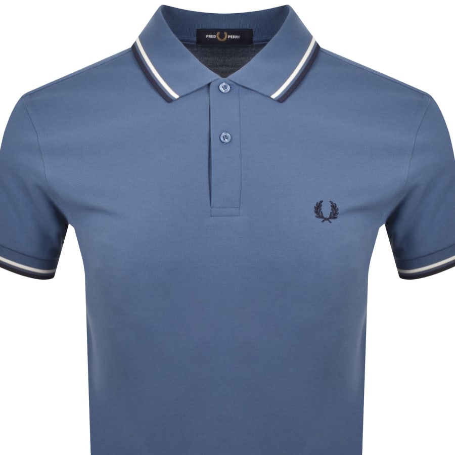Image number 2 for Fred Perry Twin Tipped Polo T Shirt Blue