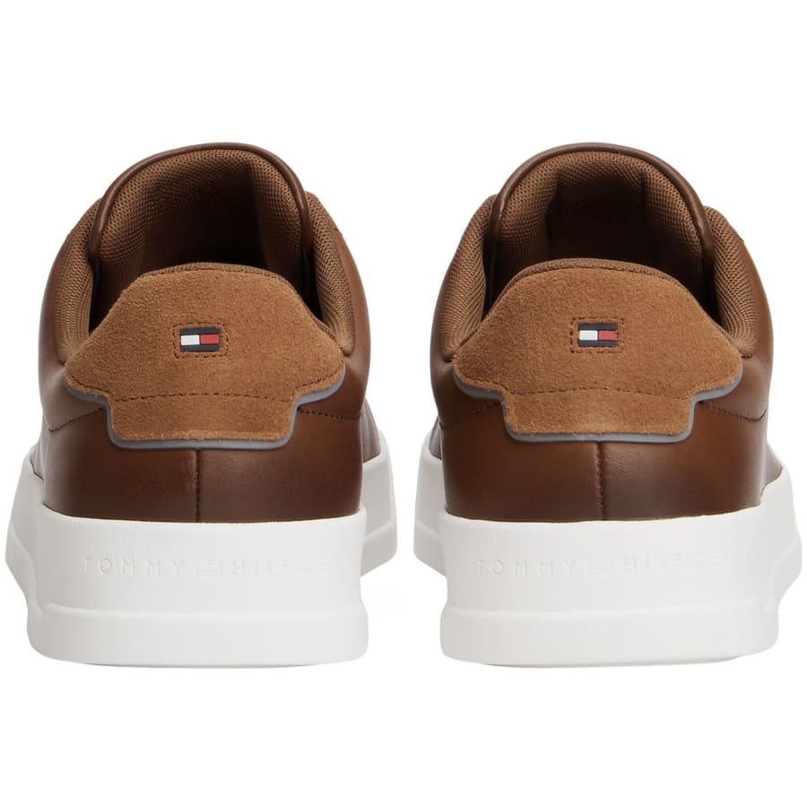 Image number 2 for Tommy Hilfiger Court Leather Trainers Brown