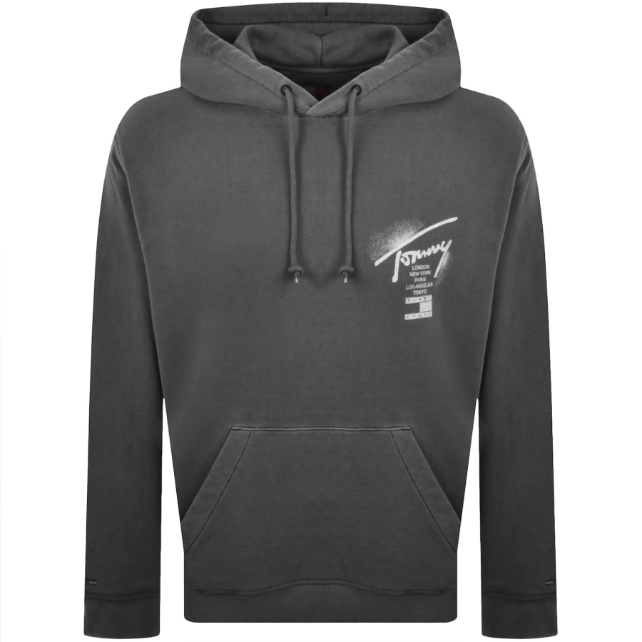 Image number 2 for Tommy Jeans Logo Hoodie Black