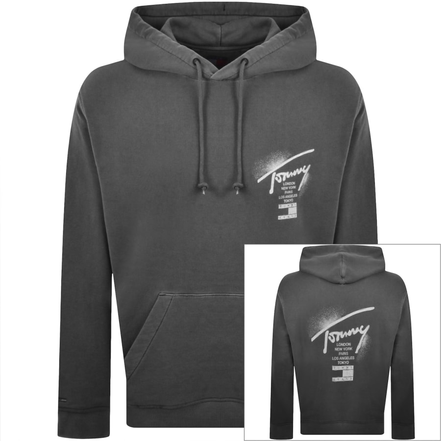 Image number 1 for Tommy Jeans Logo Hoodie Black