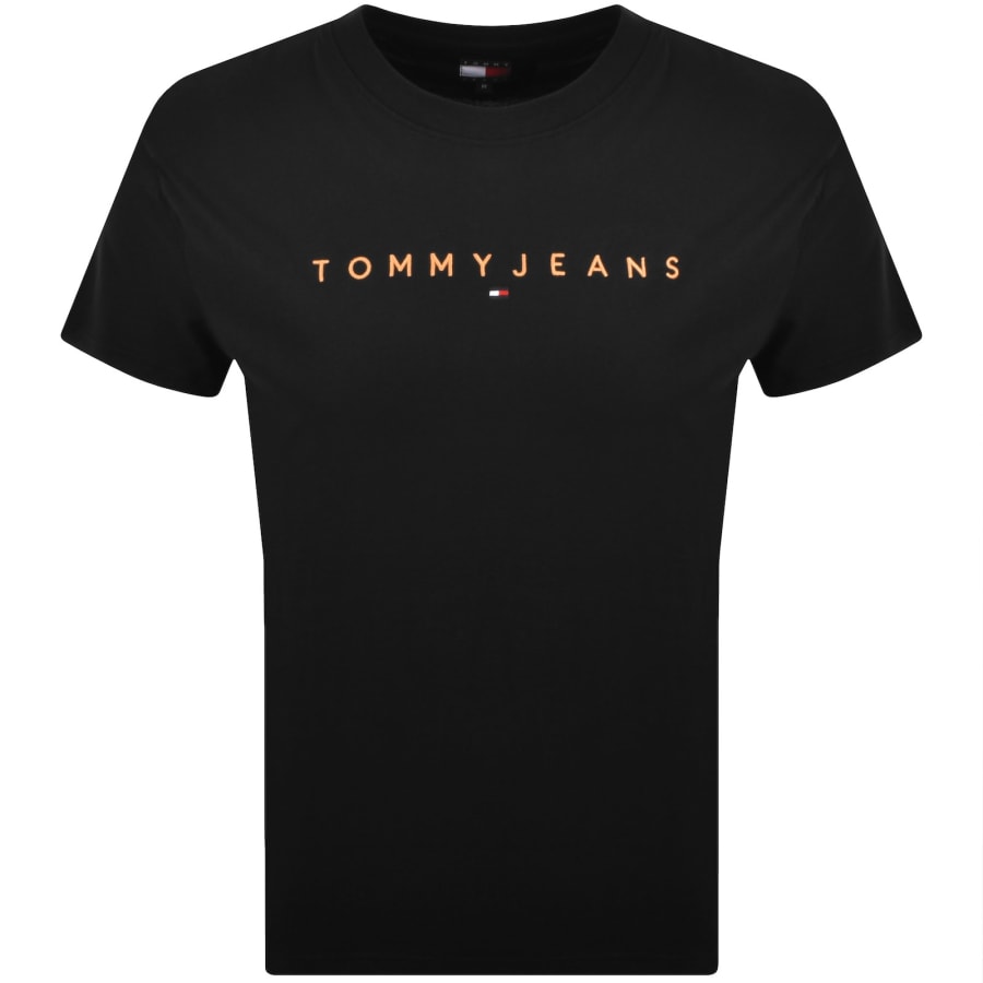 Image number 1 for Tommy Jeans Linear Logo T Shirt Black
