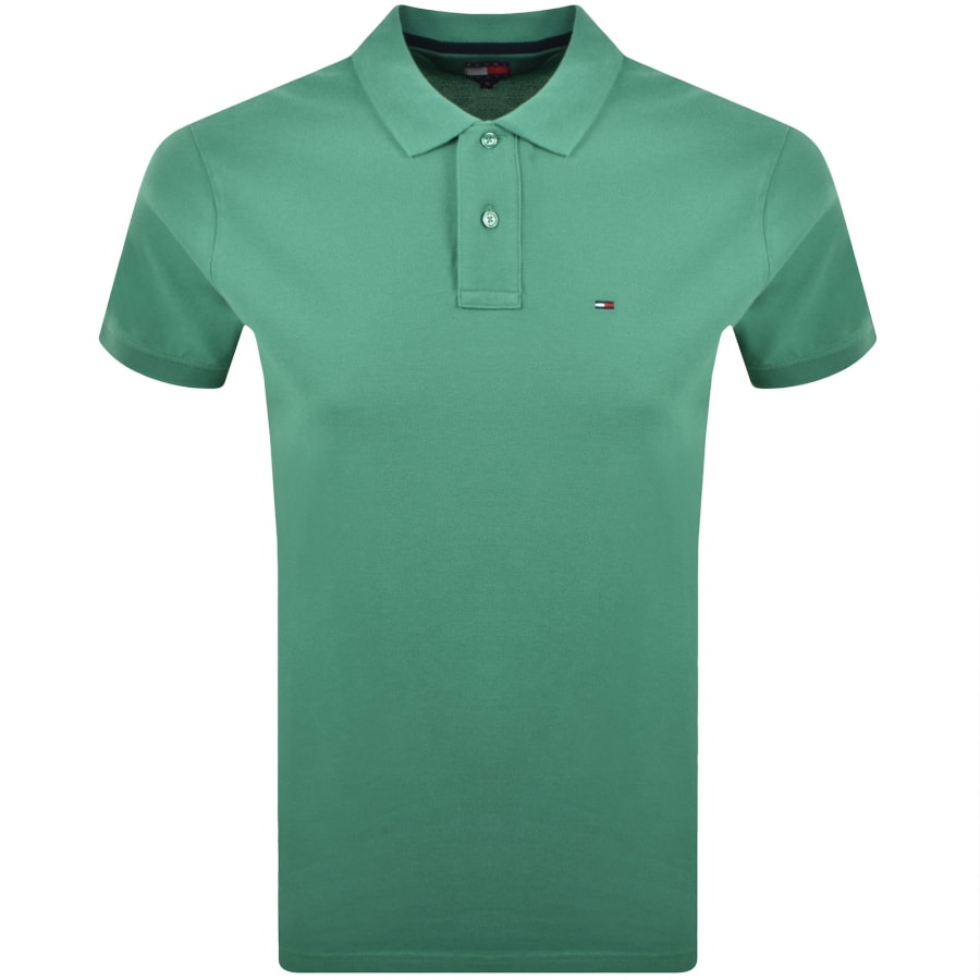 Image number 1 for Tommy Jeans Tipped Polo Shirt Green