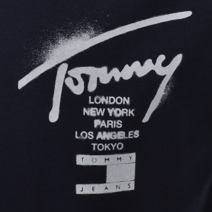 Image number 3 for Tommy Jeans Sign City T Shirt Navy