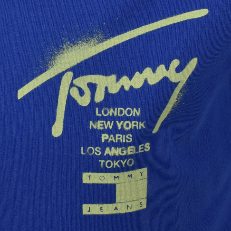 Image number 3 for Tommy Jeans Sign City T Shirt Blue
