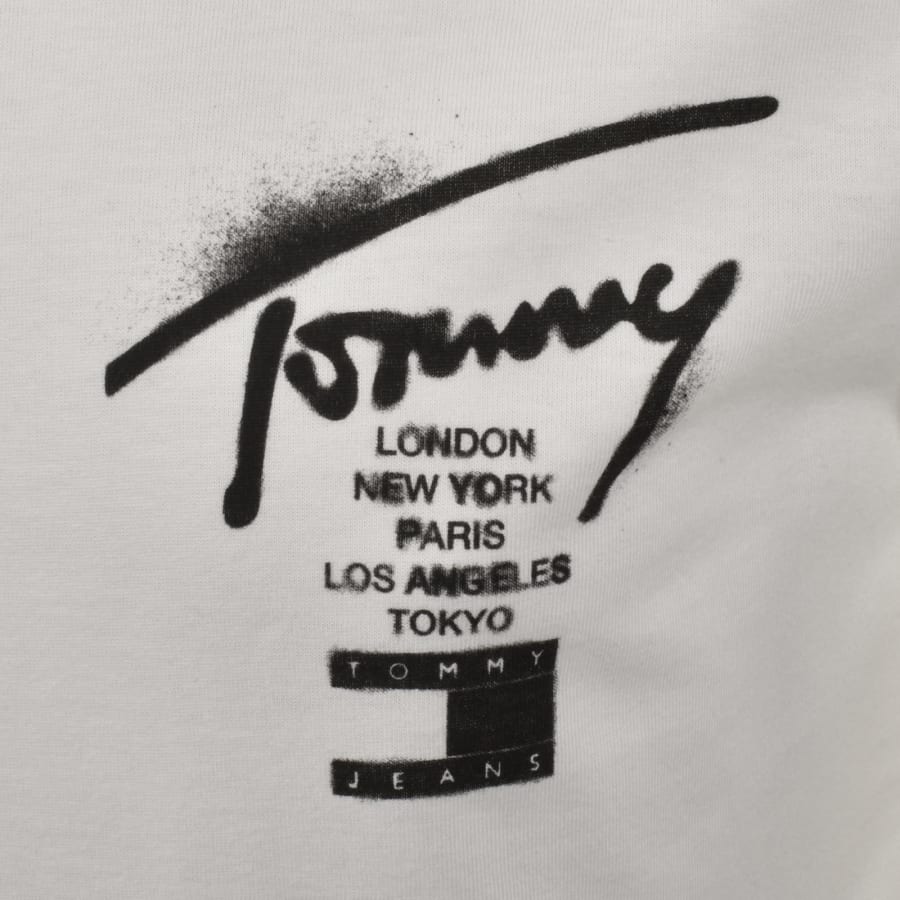 Image number 3 for Tommy Jeans Sign City T Shirt Ecru