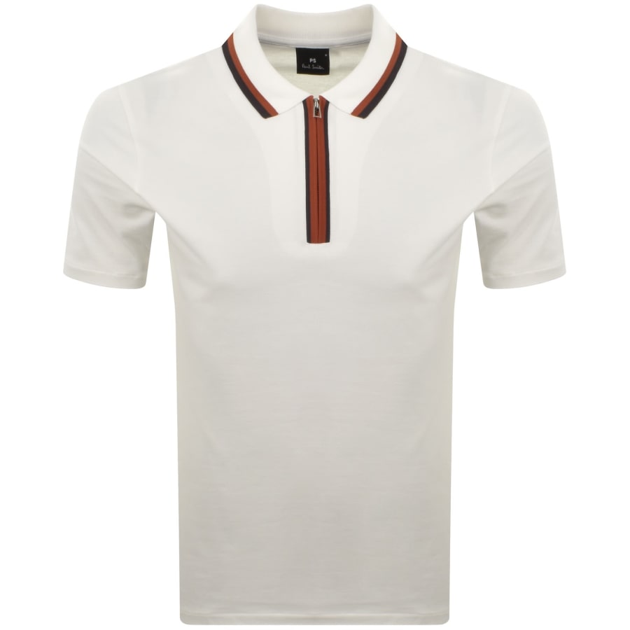 Image number 1 for Paul Smith Regular Fit Zip Polo White