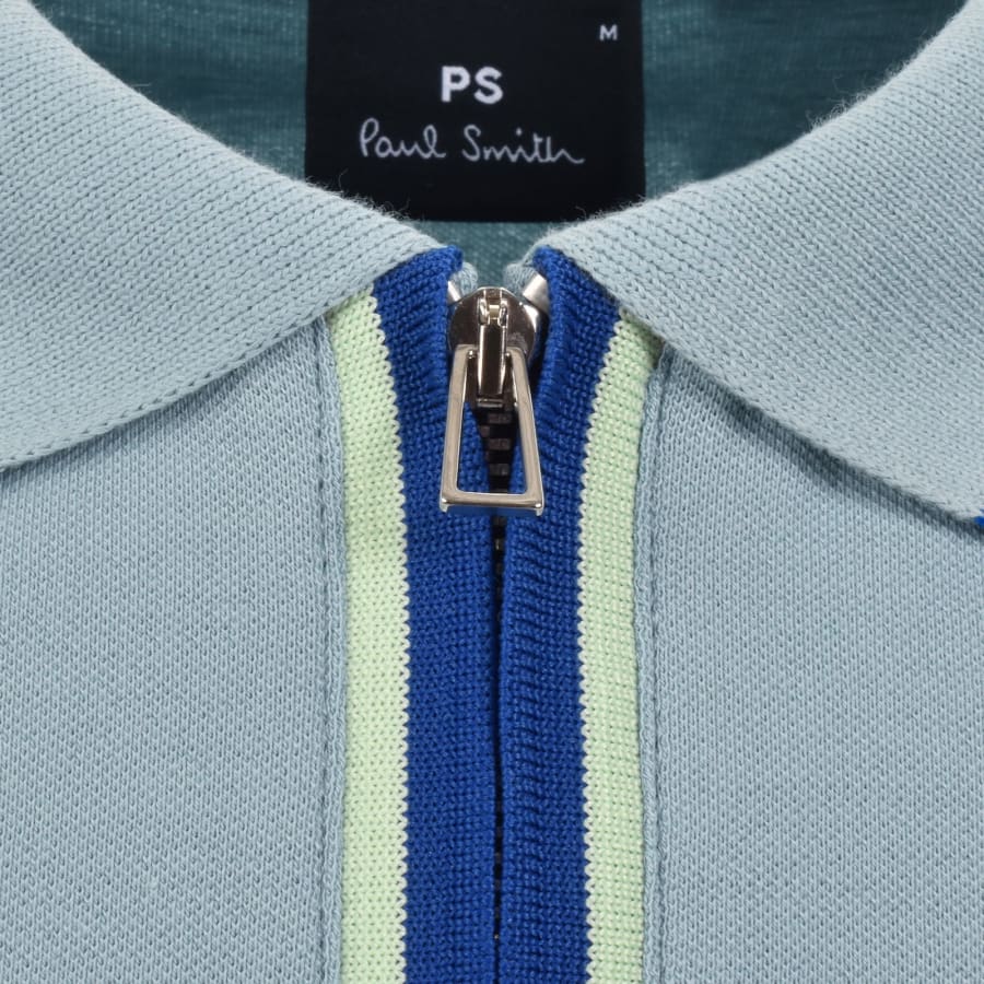 Image number 4 for Paul Smith Regular Fit Zip Polo Blue