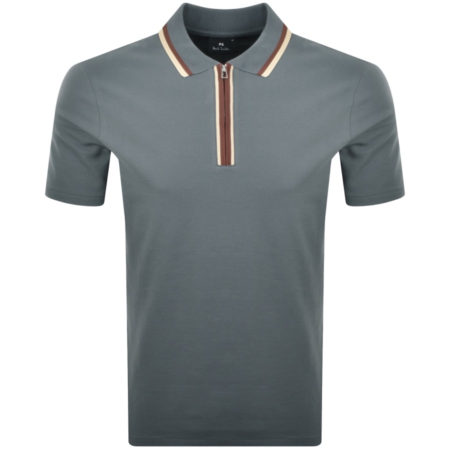 Image number 1 for Paul Smith Regular Fit Zip Polo Grey