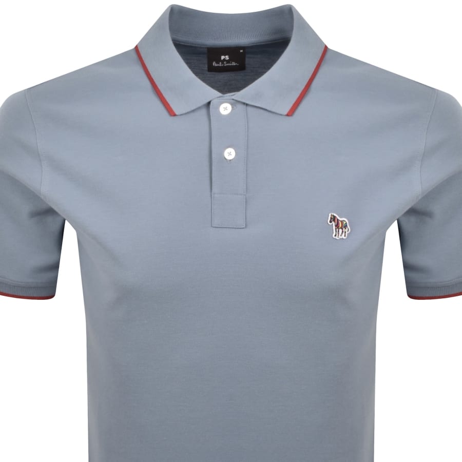 Image number 2 for Paul Smith Zebra Polo T Shirt Blue