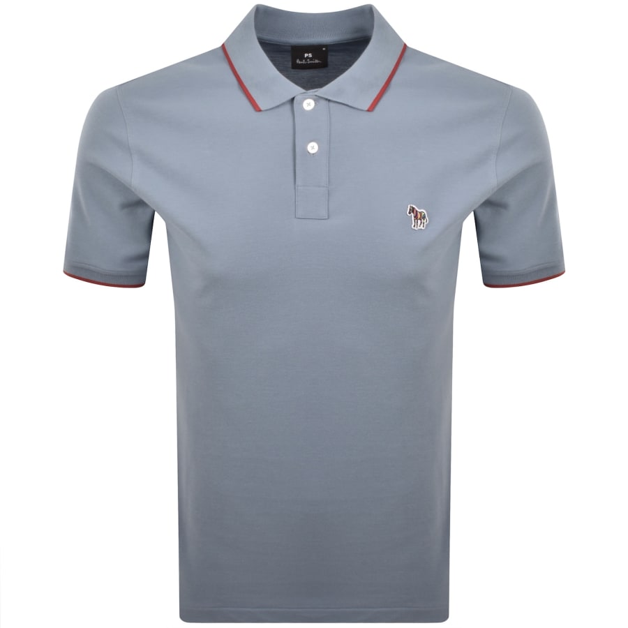 Image number 1 for Paul Smith Zebra Polo T Shirt Blue