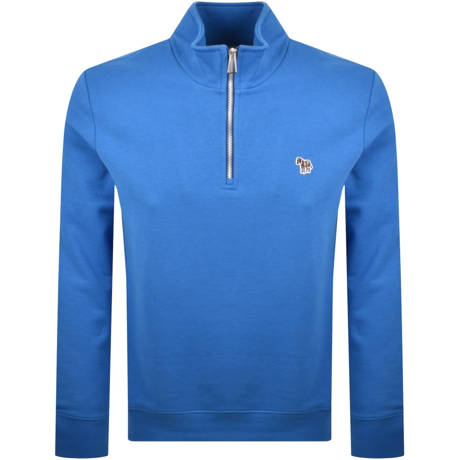 Image number 1 for Paul Smith Half Zip Zebra Sweatshirt Blue