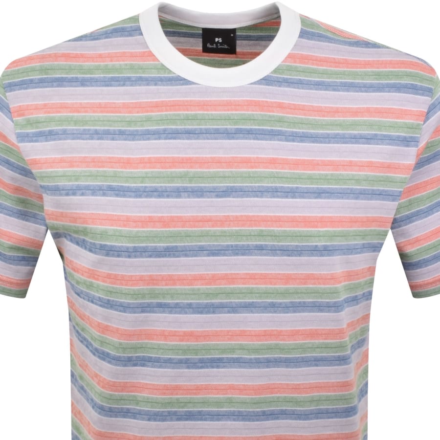 Image number 2 for Paul Smith Striped Polo T Shirt Cream
