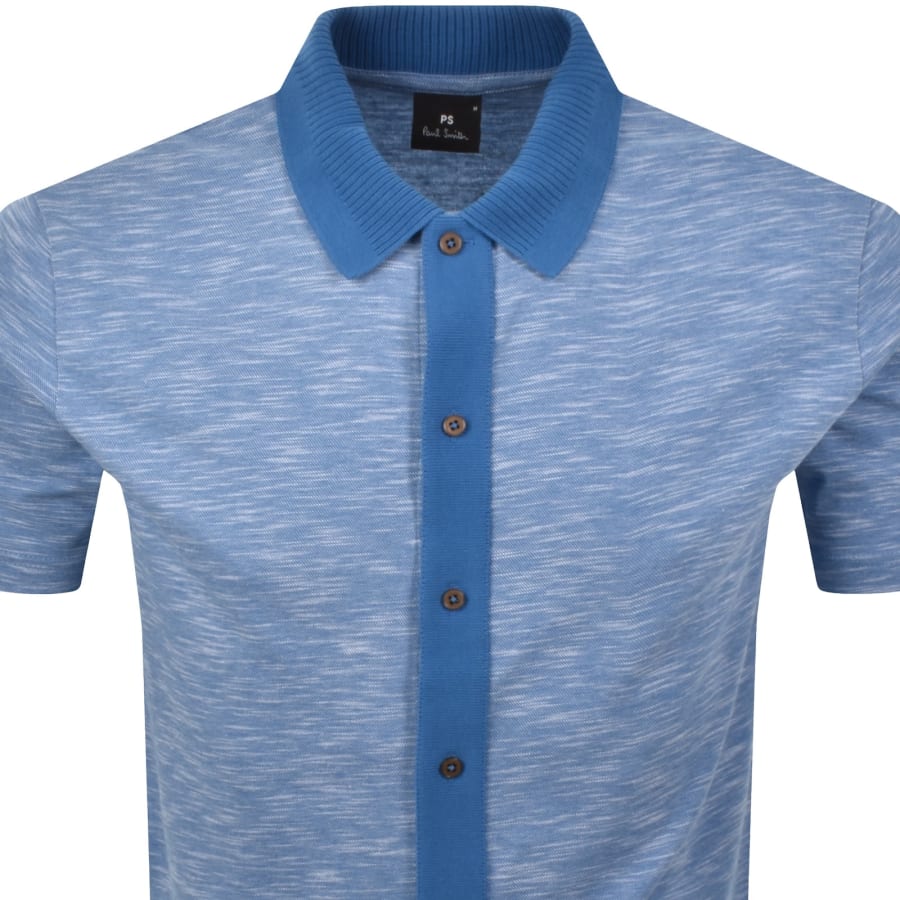 Image number 2 for Paul Smith Short Sleeved Polo Shirt Blue