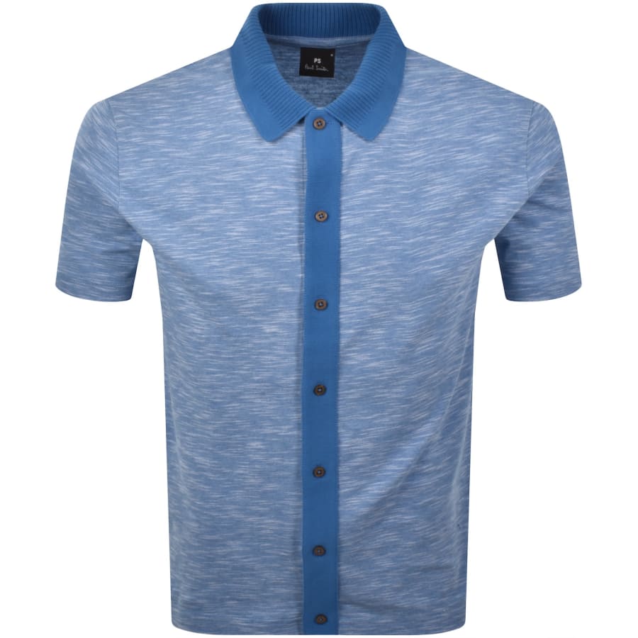Image number 1 for Paul Smith Short Sleeved Polo Shirt Blue