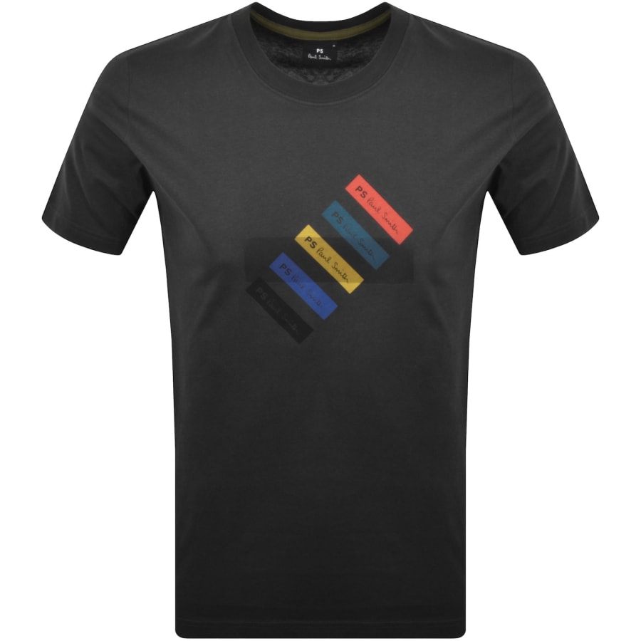 Image number 1 for Paul Smith Barcode T Shirt Grey