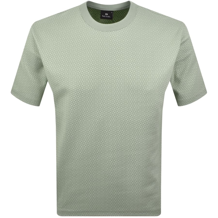Image number 1 for Paul Smith Patterned T Shirt Green
