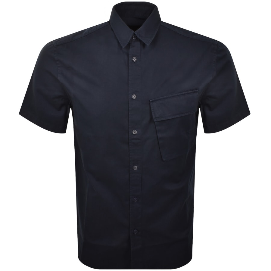 Image number 2 for Belstaff Scale Short Sleeved Shirt Navy