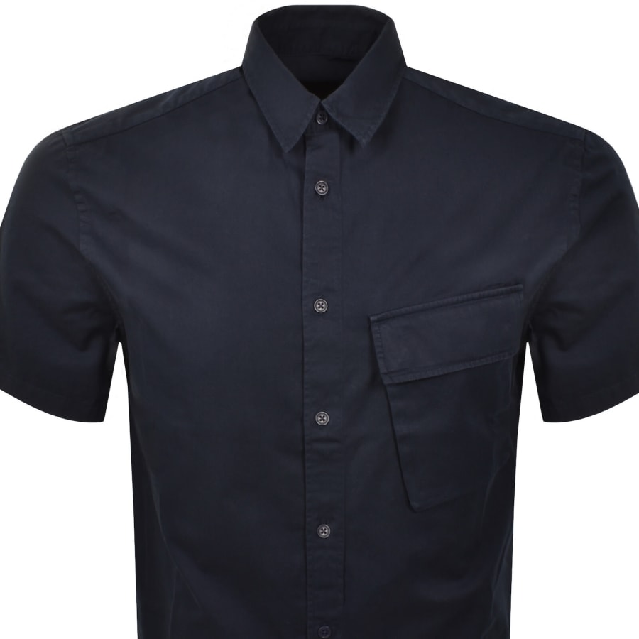 Image number 3 for Belstaff Scale Short Sleeved Shirt Navy