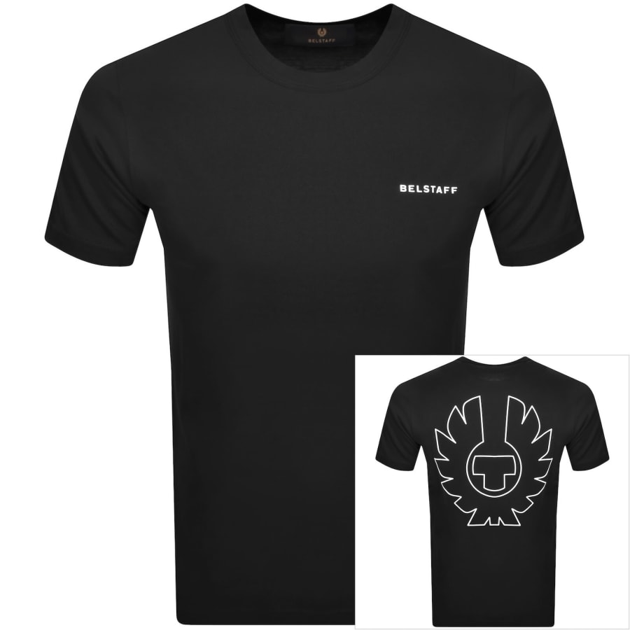 Image number 1 for Belstaff Relaxed Fit Border T Shirt Black