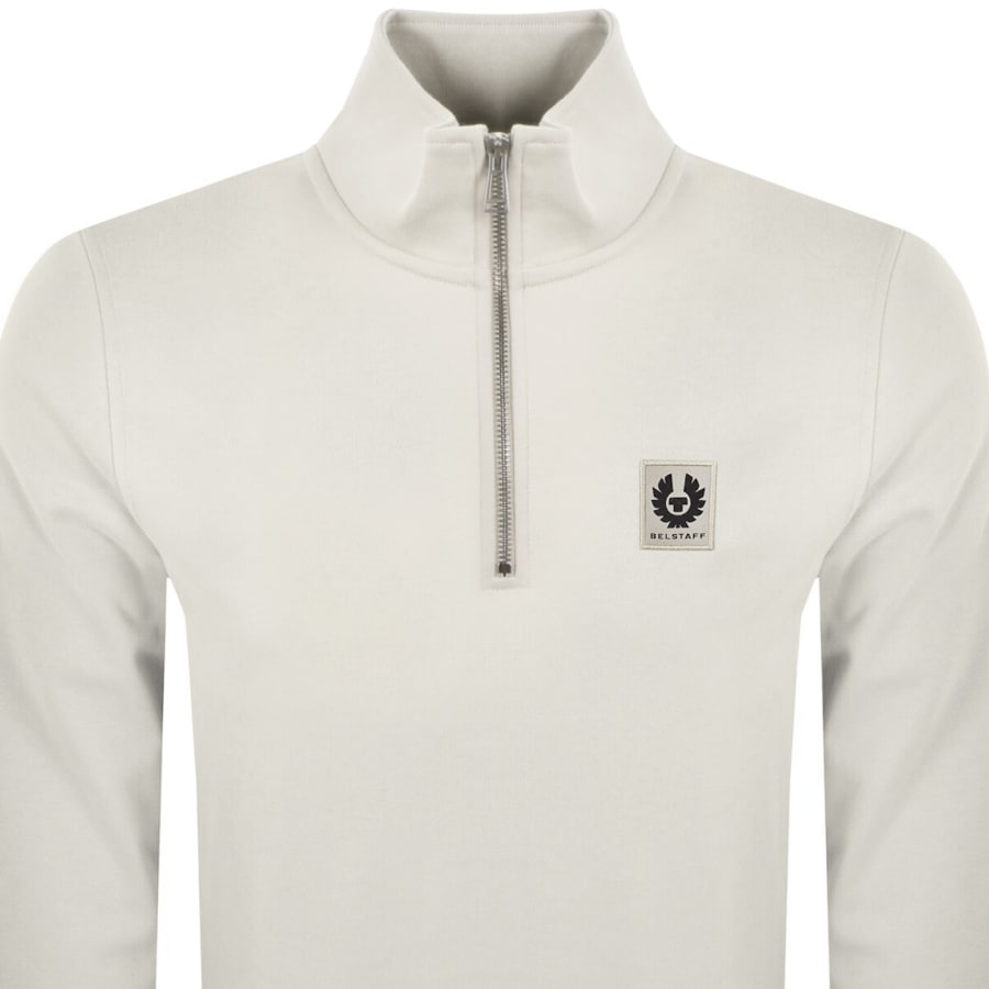 Image number 2 for Belstaff Quarter Zip Sweatshirt Off White