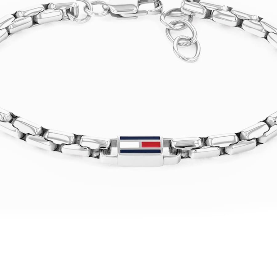 Image number 2 for Tommy Hilfiger 3D Flag Logo Bracelet Silver