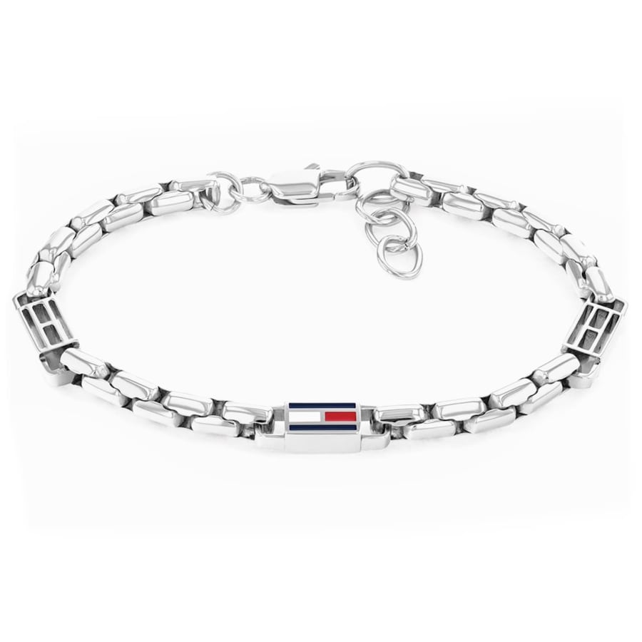 Image number 1 for Tommy Hilfiger 3D Flag Logo Bracelet Silver