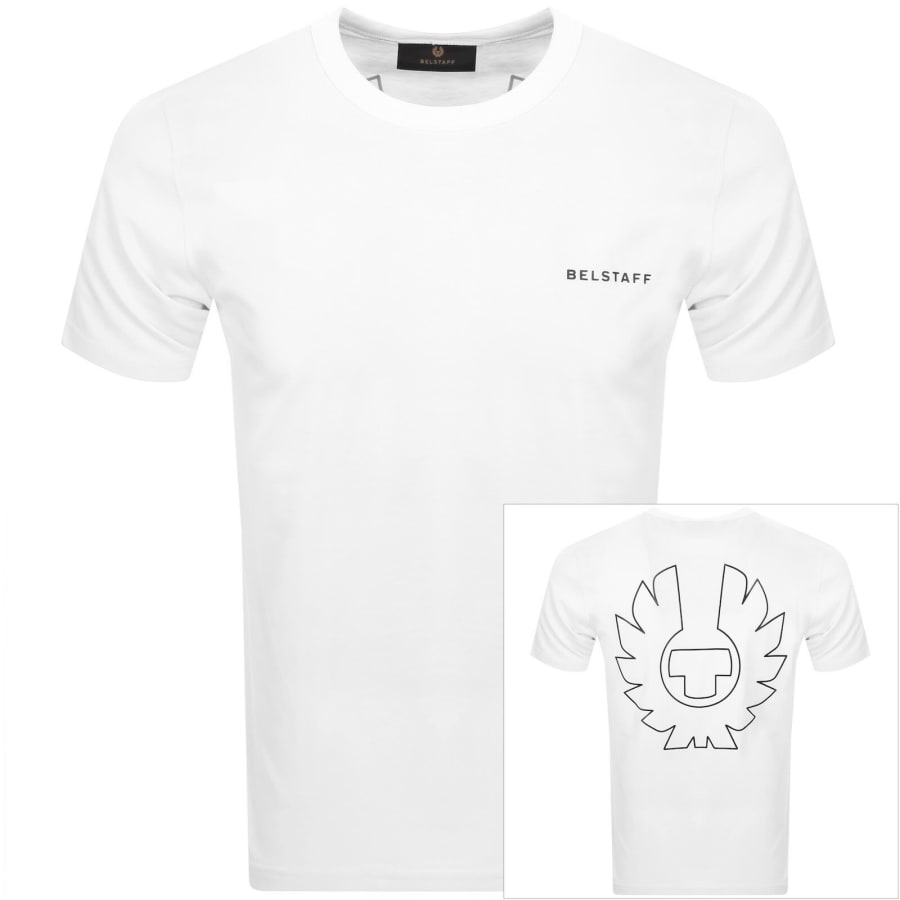 Image number 1 for Belstaff Relaxed Fit Border T Shirt White