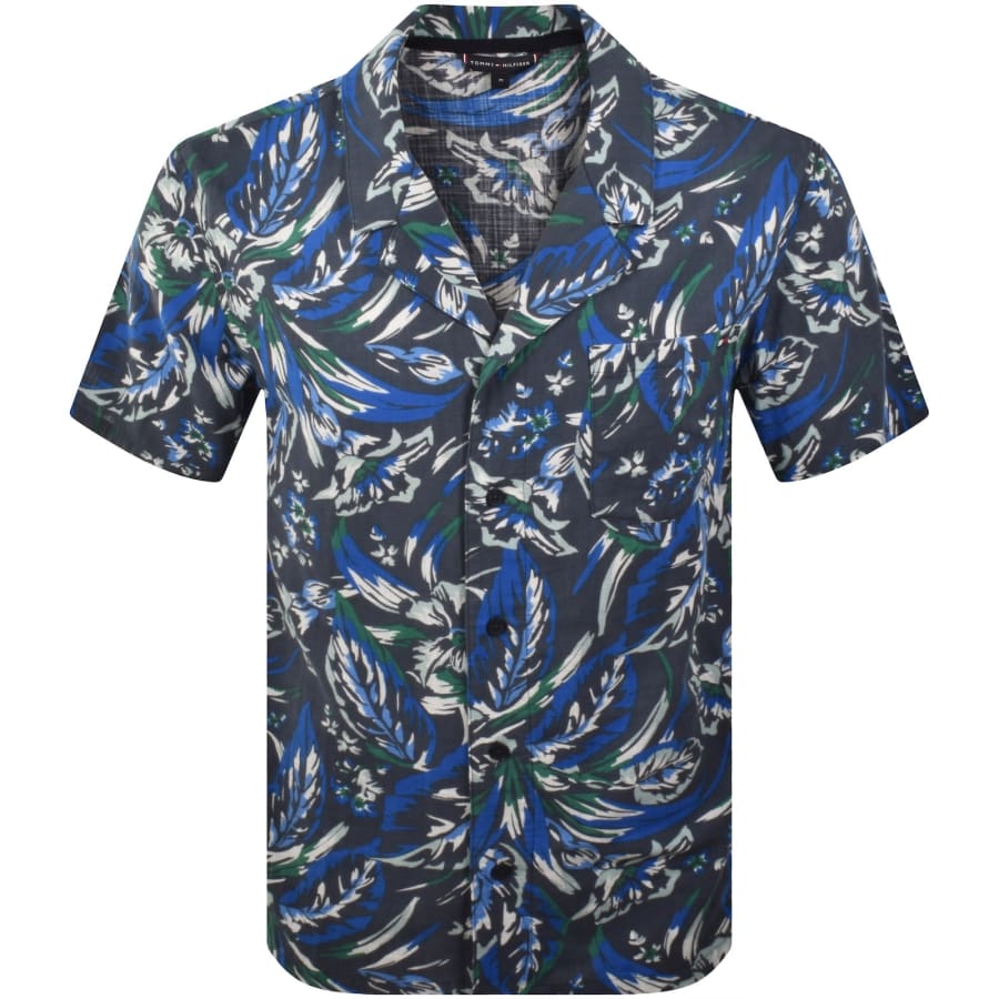 Image number 1 for Tommy Hilfiger Bowling Shirt Blue