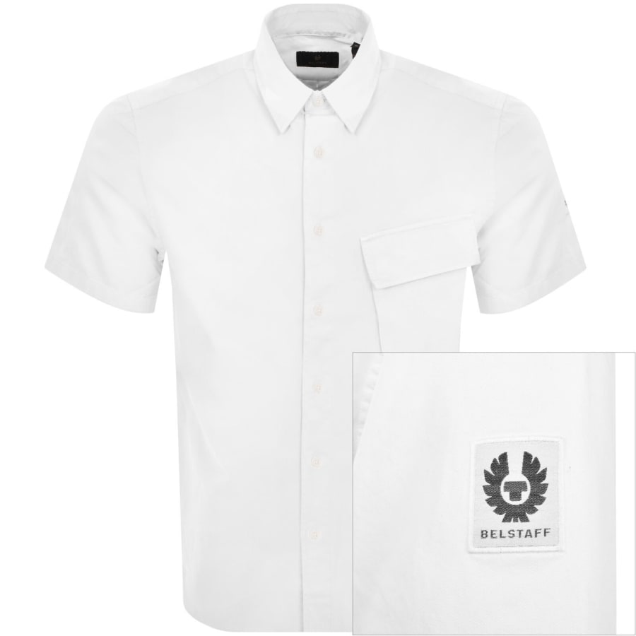 Image number 1 for Belstaff Scale Short Sleeved Shirt White
