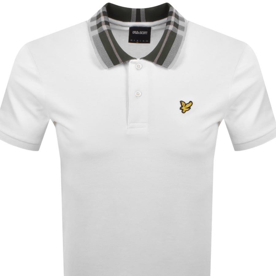 Image number 2 for Lyle And Scott Tartan Collar Polo T Shirt White