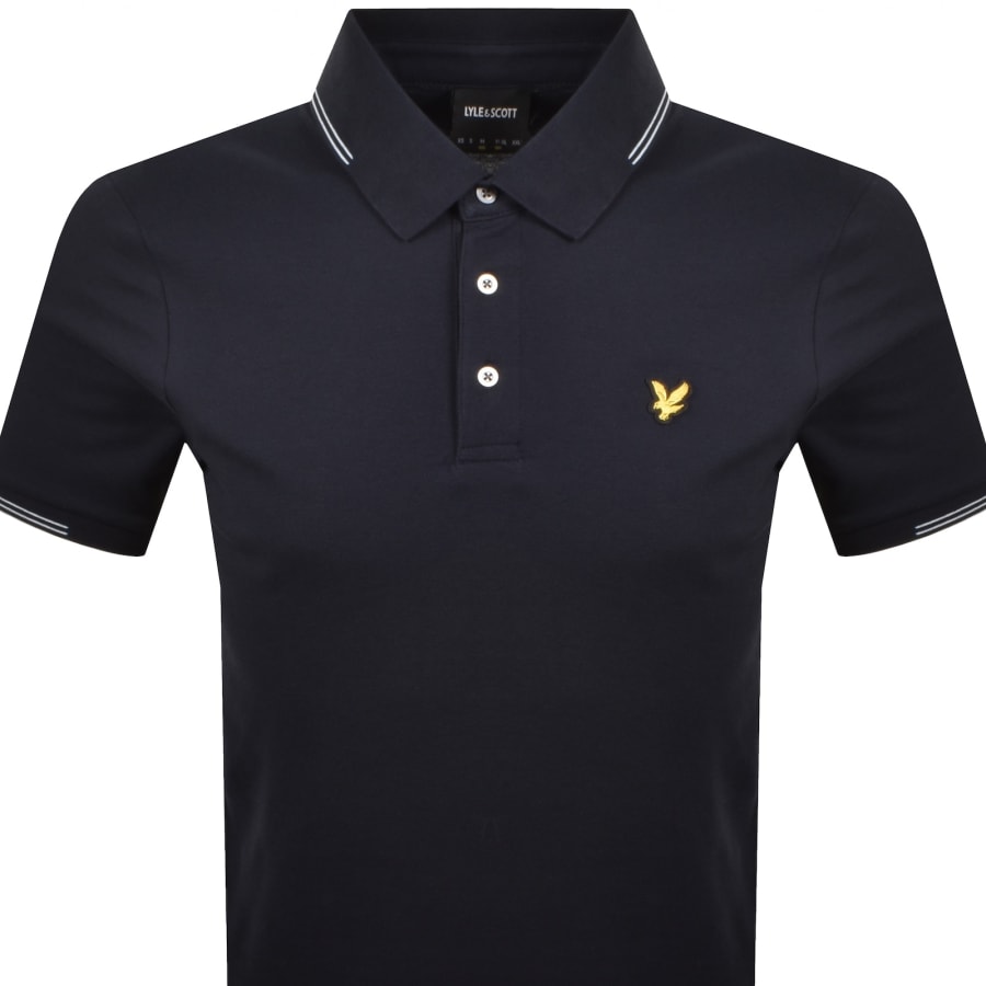 Image number 2 for Lyle And Scott Fine Tipped Polo T Shirt Navy