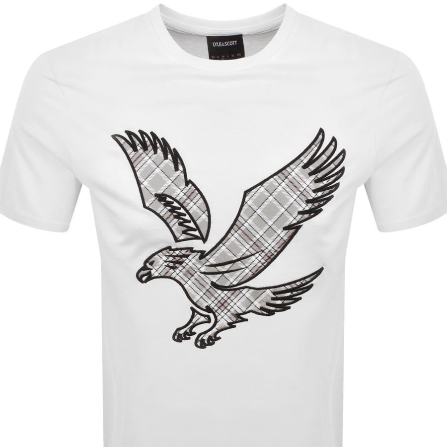 Image number 2 for Lyle And Scott Check Eagle T Shirt White