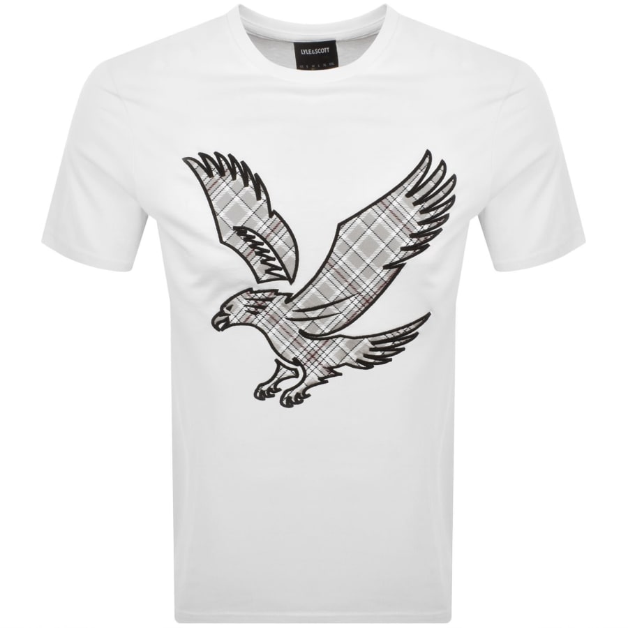 Image number 1 for Lyle And Scott Check Eagle T Shirt White