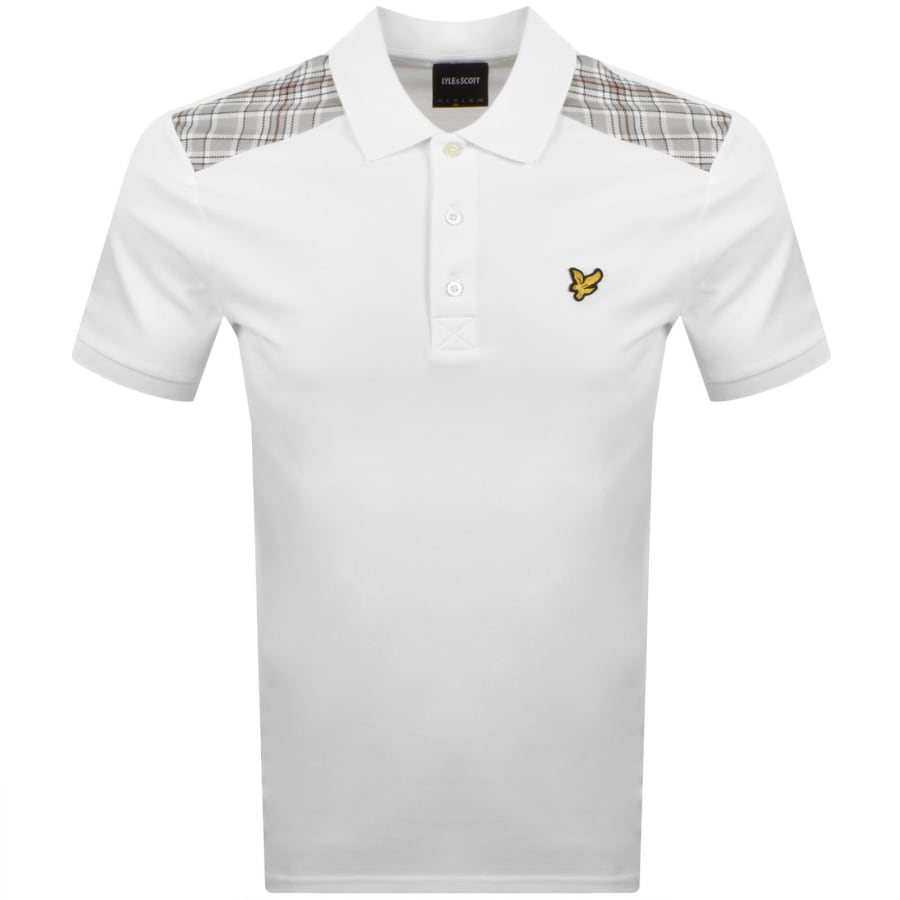 Image number 1 for Lyle And Scott Check Panelled Polo T Shirt White
