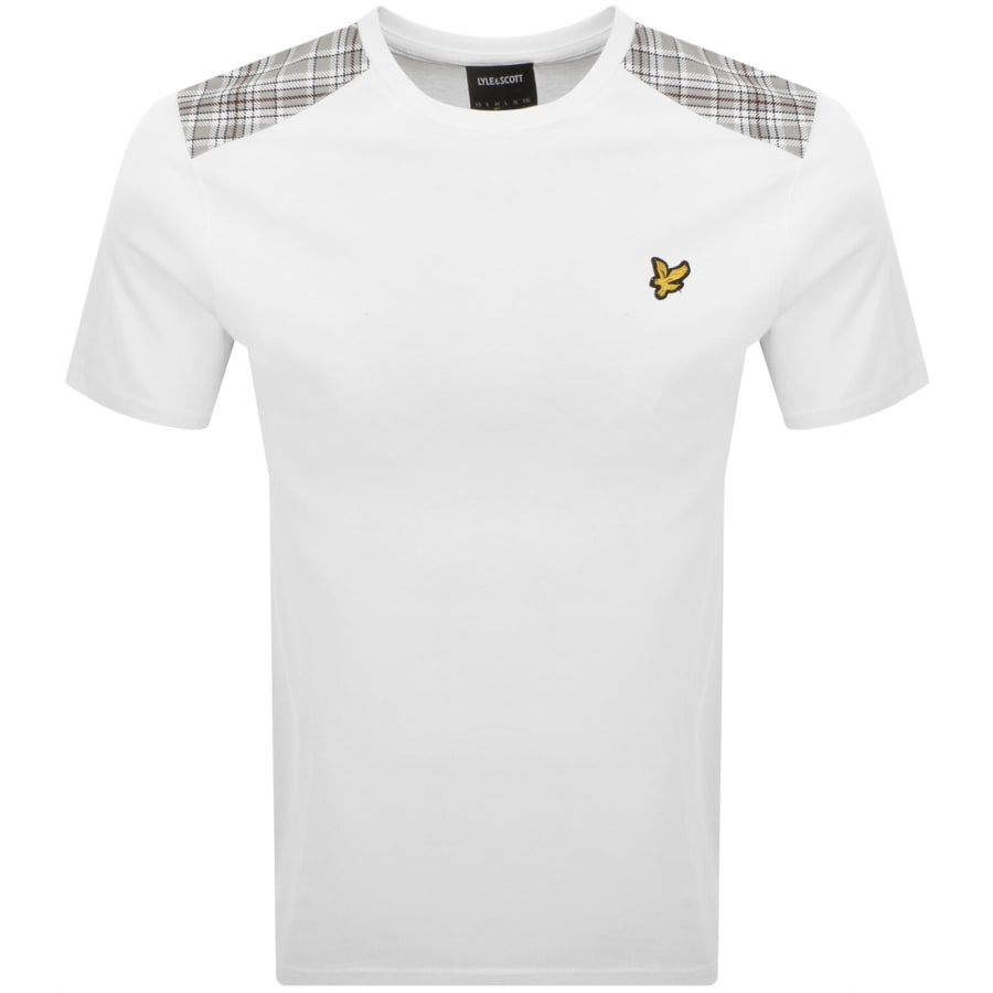 Image number 1 for Lyle And Scott Check Panelled T Shirt White