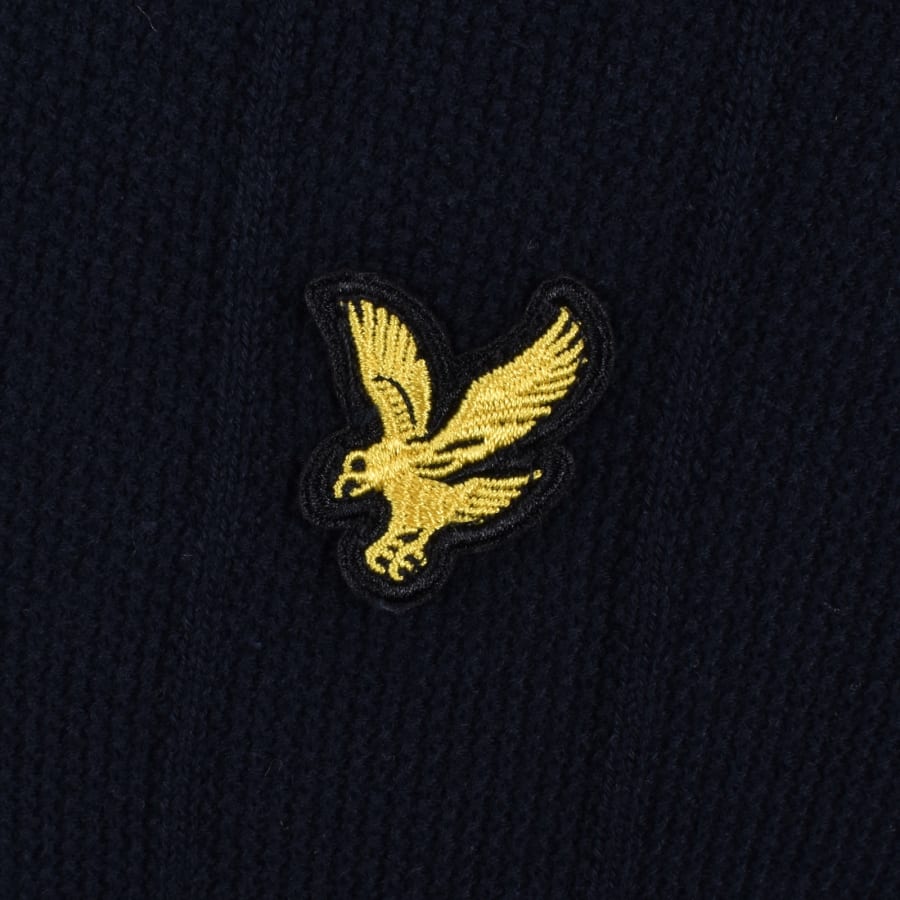 Image number 3 for Lyle And Scott Tipped Knit Jumper Navy