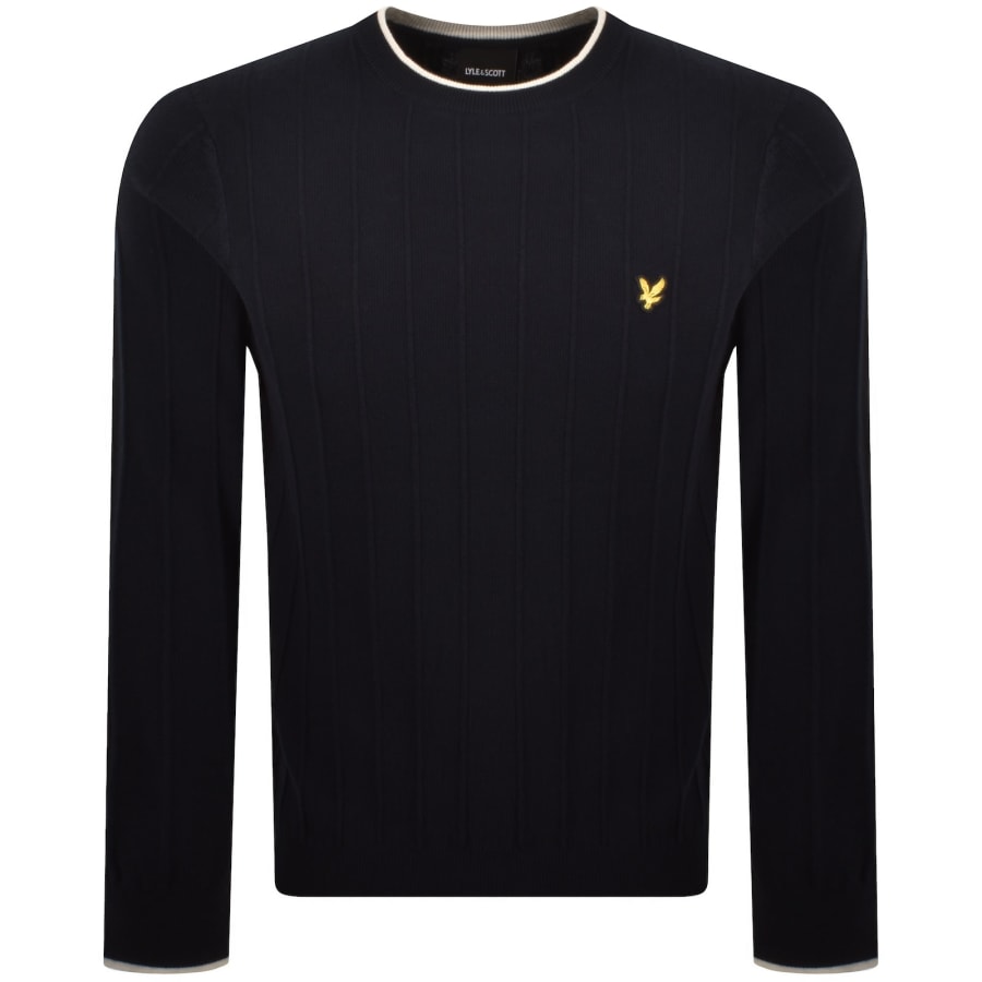 Image number 1 for Lyle And Scott Tipped Knit Jumper Navy