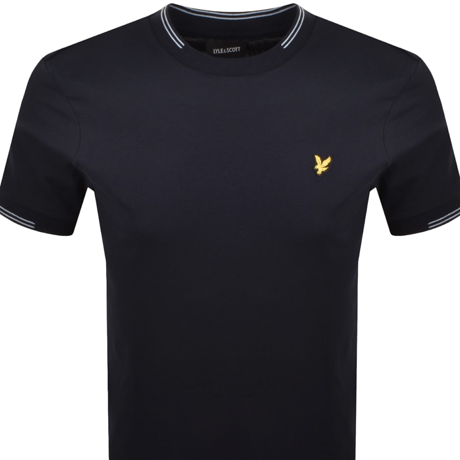 Image number 2 for Lyle And Scott Fine Tipped T Shirt Navy