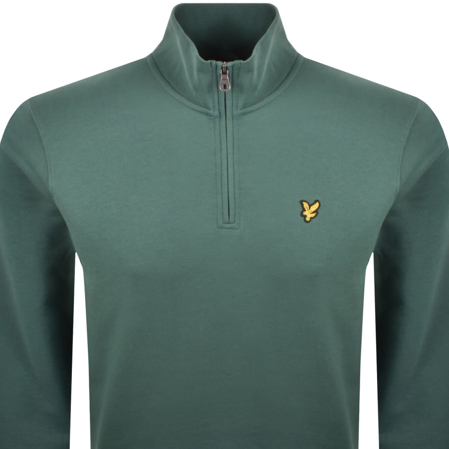 Image number 2 for Lyle And Scott Quarter Zip Sweatshirt Green