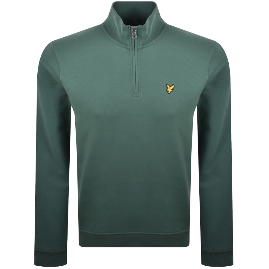 Image number 1 for Lyle And Scott Quarter Zip Sweatshirt Green
