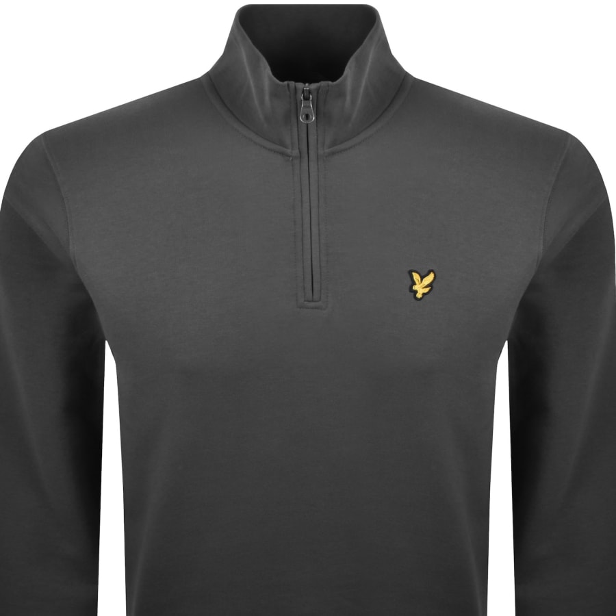 Image number 2 for Lyle And Scott Quarter Zip Sweatshirt Grey