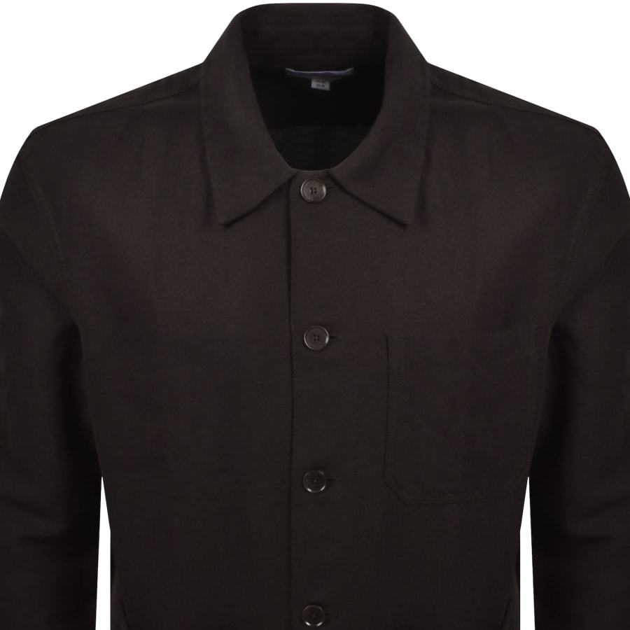 Image number 2 for Lacoste Linen Blend Overshirt Brown