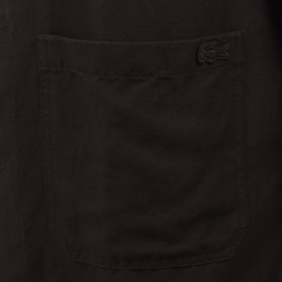 Image number 3 for Lacoste Linen Blend Overshirt Brown