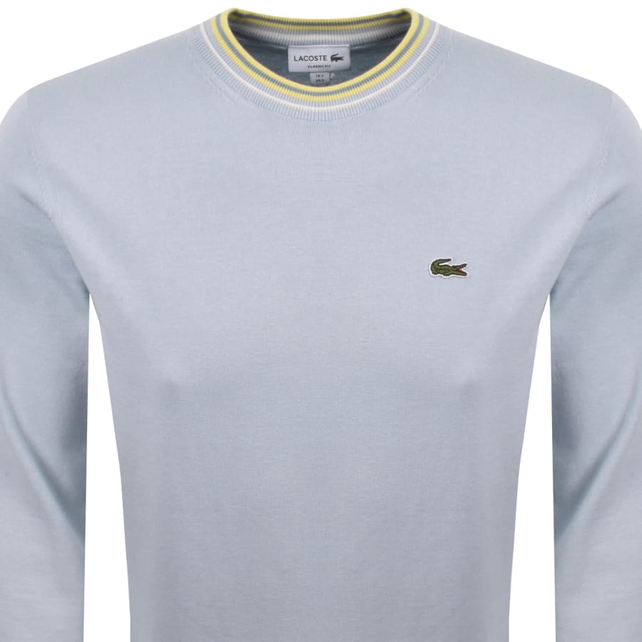 Image number 2 for Lacoste Crew Neck Knit Jumper Blue